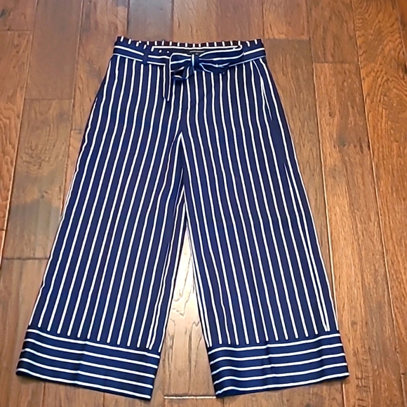 Banana Republic women's striped "Blake" wideleg ankle pants size 6 - Picture 1 of 8
